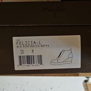 Paolo Black Nappa Wedges